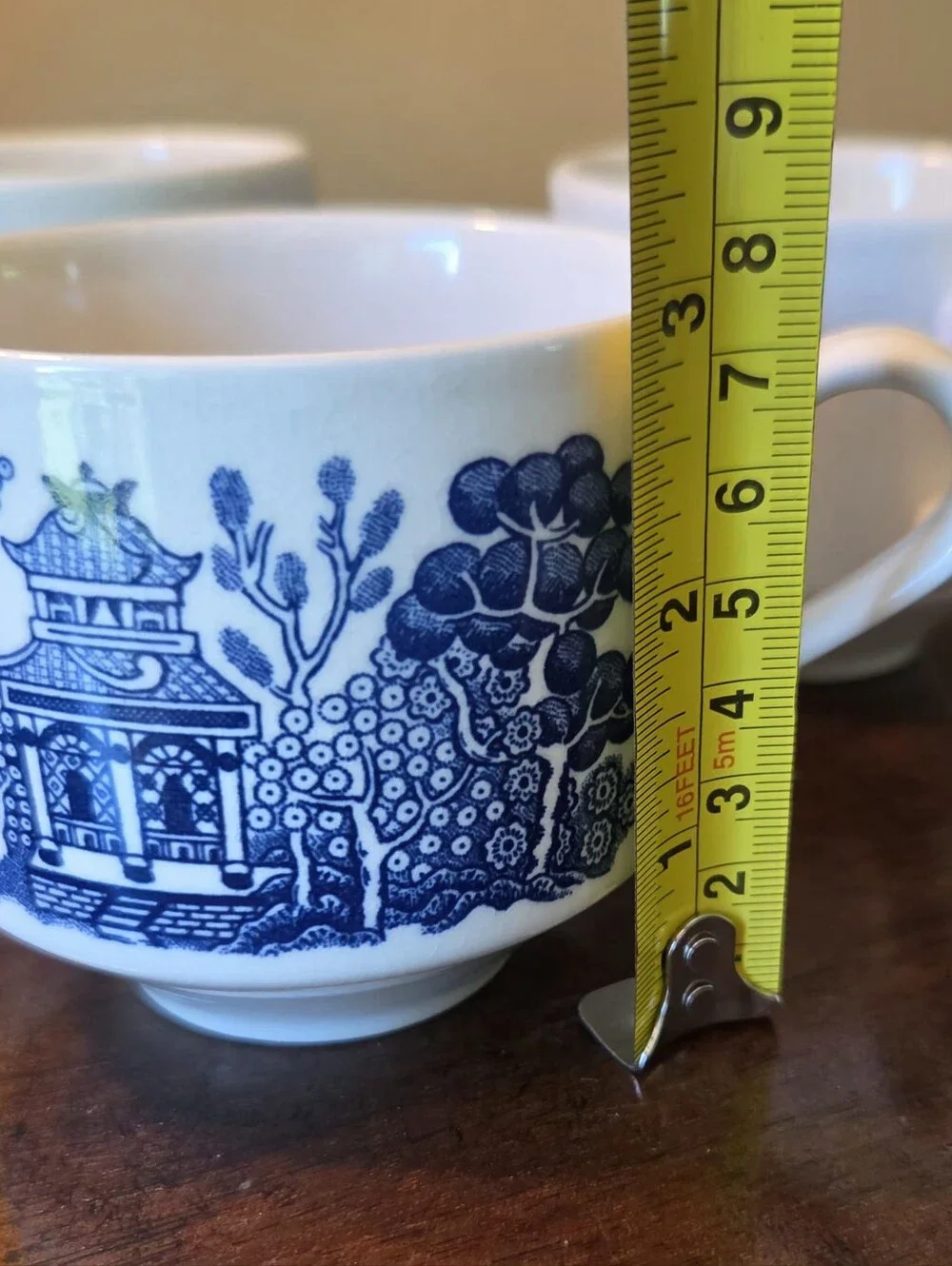 Set of 3 Vtg Churchill Blue Willow Tea/Coffee Cups Made in England Traditional